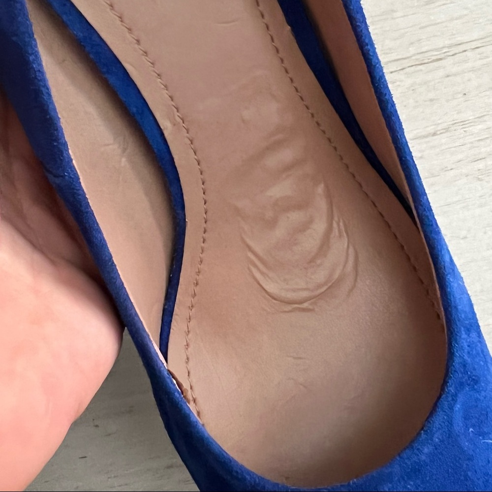 Vince Camuto Deba Lapis Blue Platform Studded Suede Shoe Size 38/8 - Picture 12 of 14